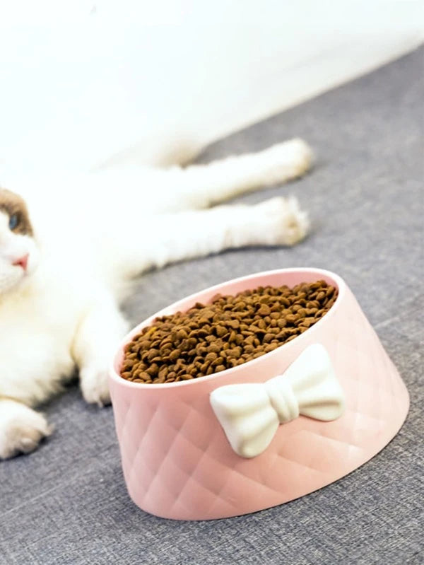 Bow Decor Food/Water Bowl For Cats