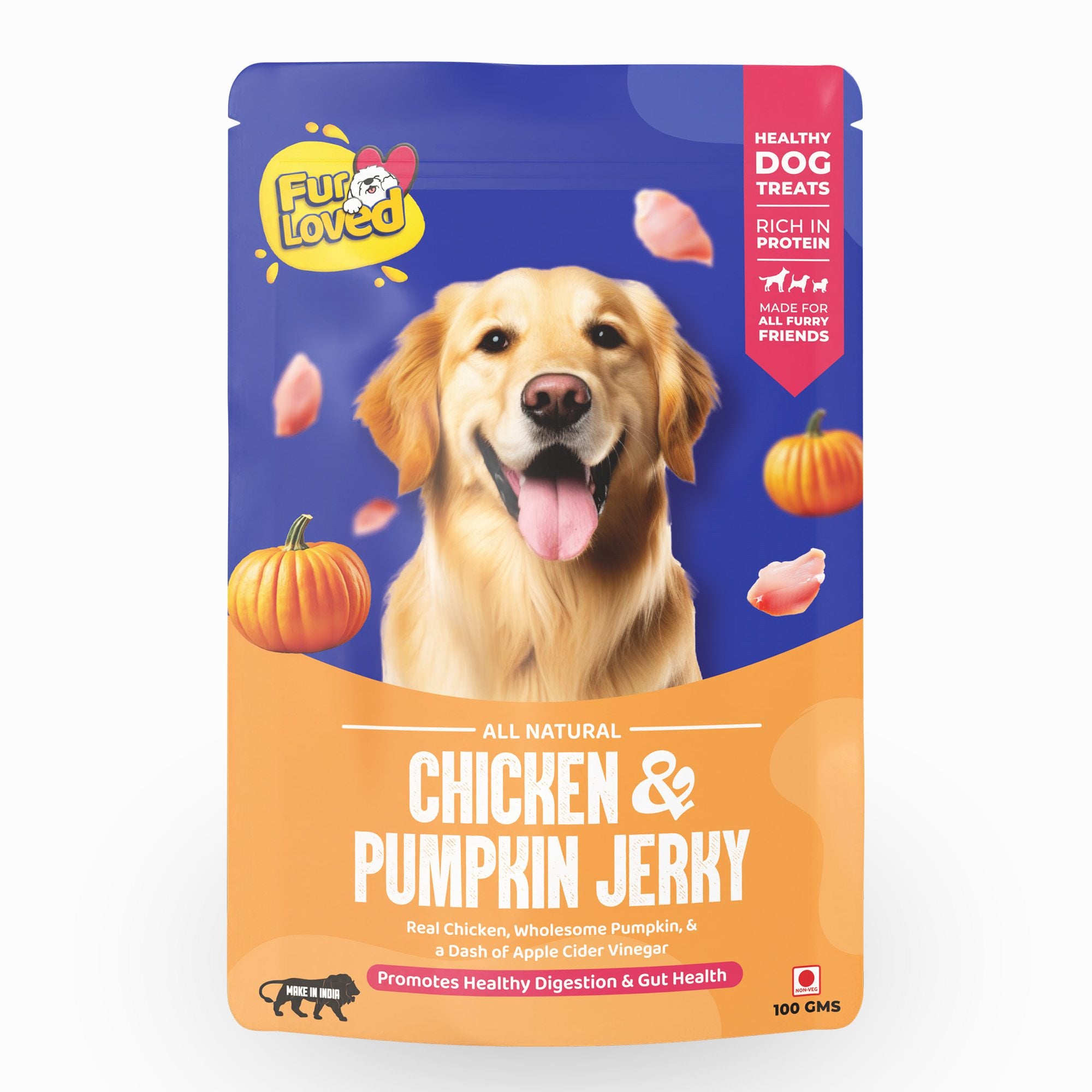 Chicken & Pumpkin Jerky – High Protein Healthy Dog Treats