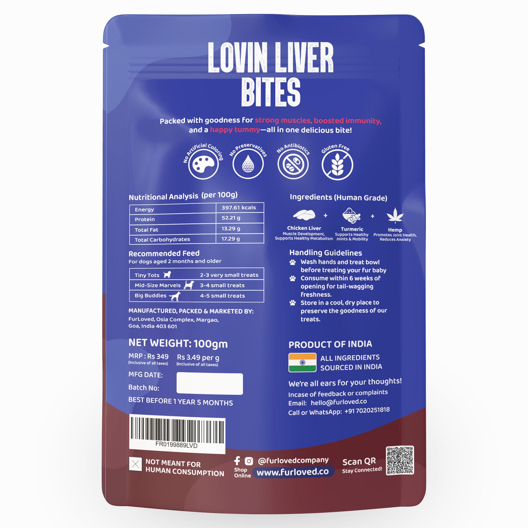 Lovin’ Liver Bites – High Protein Chicken Liver Dog Treats