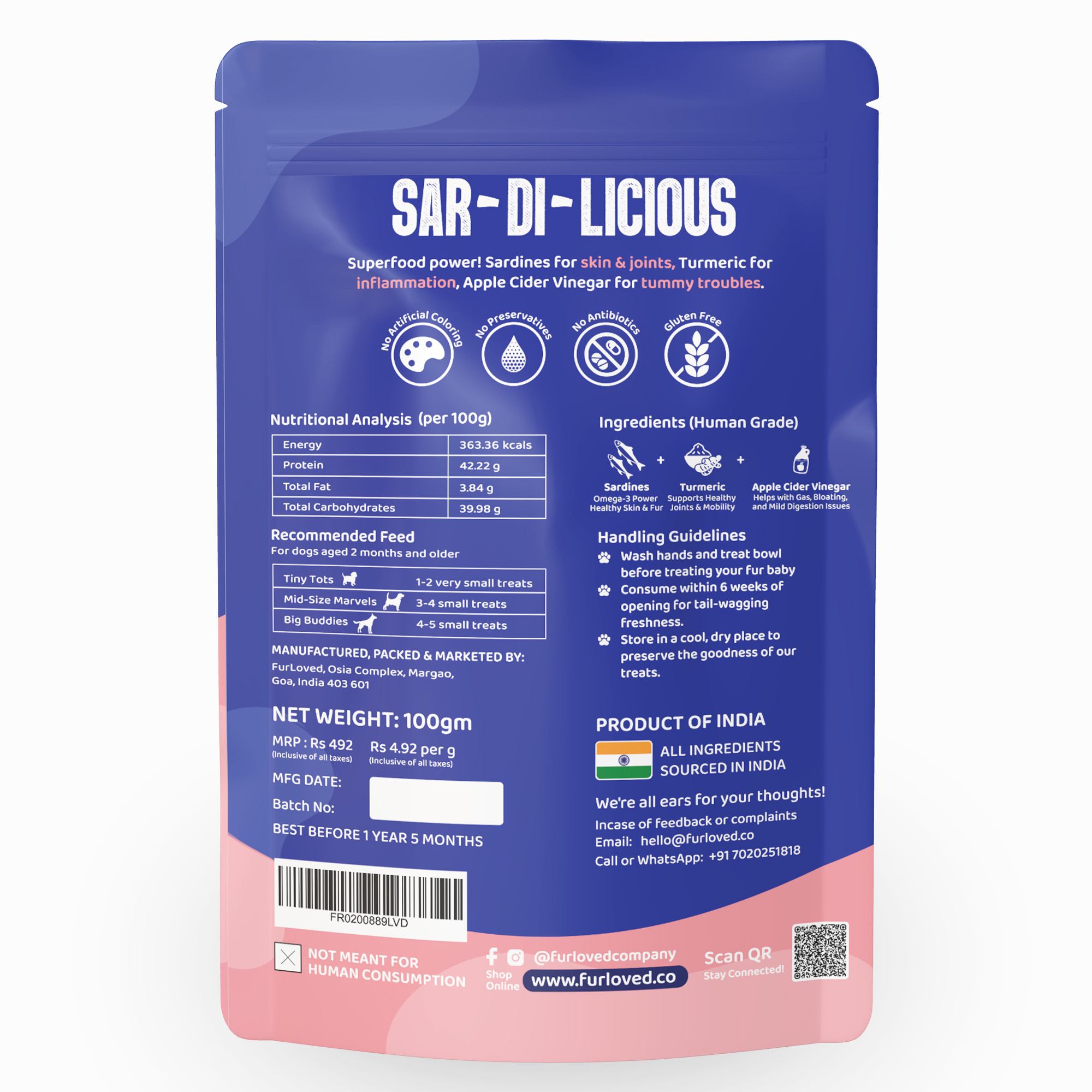 Sar-Di-Licious - Sardine Dog Treats | Omega-Rich & Natural