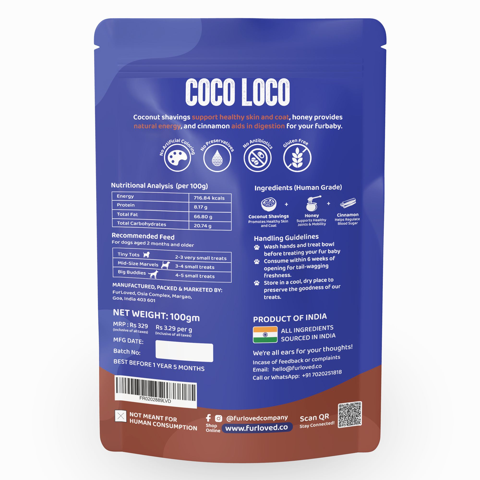 Coco Loco - Natural Coconut Dog Treats with Honey & Cinnamon